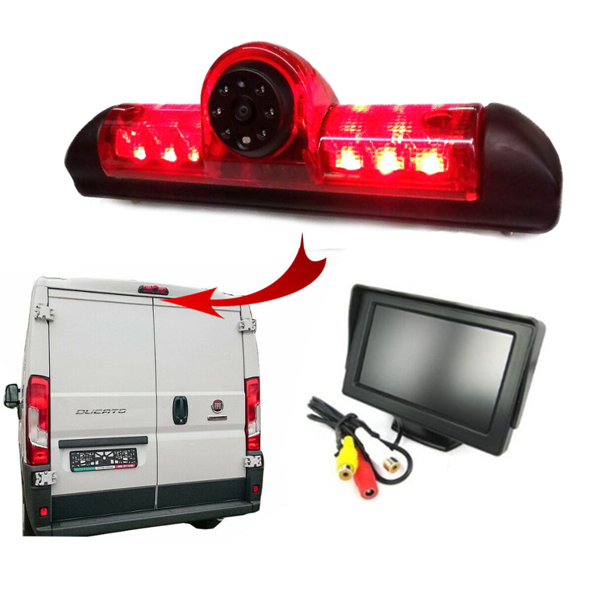 Reversing Reverse Camera Dash Monitor Night Vision Peugeot Boxer Van 2006 Onward