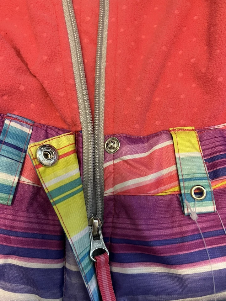 NUEVO Niñas Talla 4 JUPA Sofía Rosa Multi Rayas Pantalones de Nieve Polar Top Foto 4 de 4