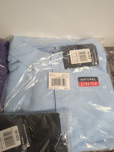 Lot Of 3 BRAND NEW Boys XL 18/ 20 Chaps Polo Shirts- Uniform- 2 Blues & 1 Purple - Picture 3 of 4