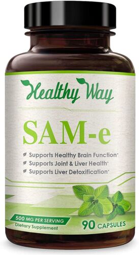 Healthy Way Pure SAM-e 500mg 90 Capsules (S-Adenosyl Methionine) Supports Health - Picture 1 of 7