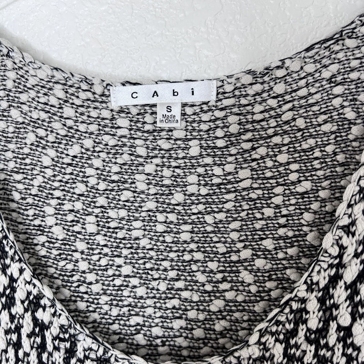 CAbi #488 Oreo Tape Yarn Knit Sweater Tank Top Hi-Lo Sleeveless Size Small View 6