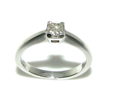 Ladies/womens, 18ct gold engagement ring with a solitaire diamond, UK size K