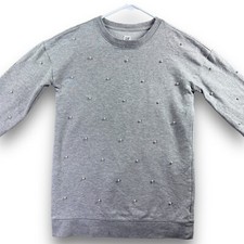 Gap Girls Pearl Embellishment Sweatshirt Size M Medium 8 Childrens Kids Pullover