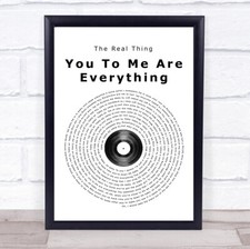 You To Me Are Everything Vinyl Record Song Lyric Quote Print