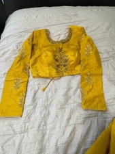 Bollywood Stitched Sari Blouse Embroidery work Top Long Sleeves