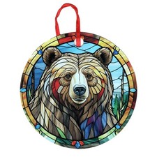 Bear 2 with Beige an Brown Design Holographic Wildlife Ornament