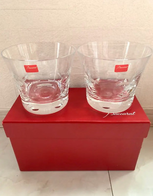 Baccarat Beluga Tumbler  Crystal Rock Glass Set of 2 with Box pair glass