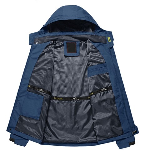Men's Lightweight Outdoor Hiking Climbing Jacket Waterproof Full-Zip Hooded Coat - Picture 2 of 62