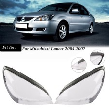 Pair Front Headlight Lens Cover Lampshade For Mitsubishi Lancer 2004-2007 Cap