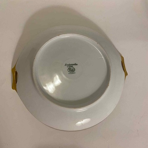  Hutschenreuther Gelb Plate LHS Barvaria Gold Handles Pink Flowers Antique - Picture 7 of 8