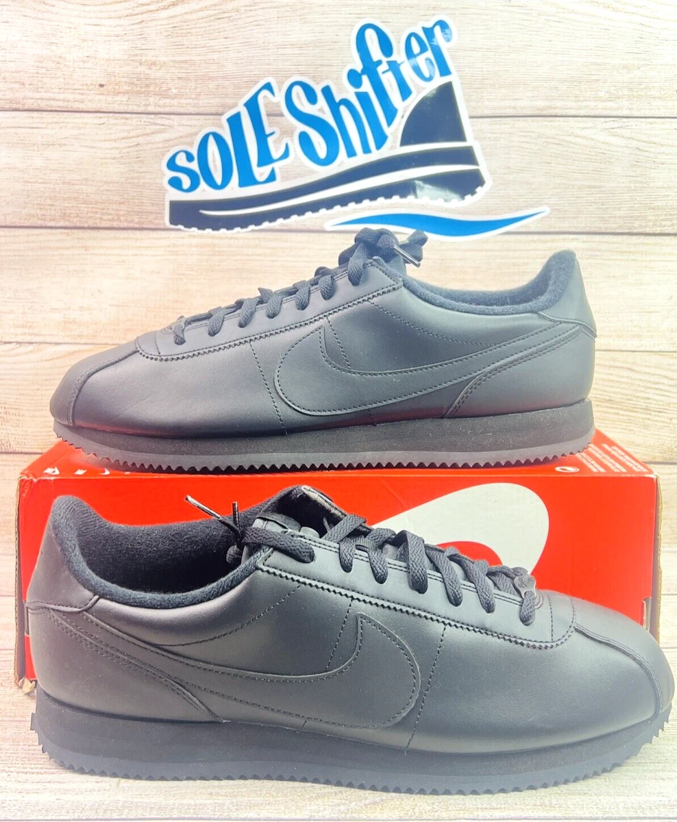 Nike Cortez Basic Leather Triple Black for Sale | Authenticity
