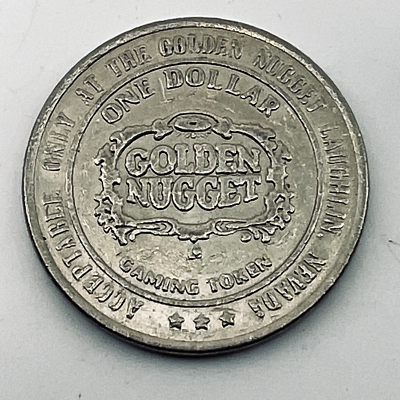 Golden Nugget $1 One Dollar Casino Gaming Silver Token Coin