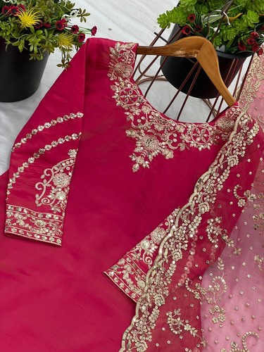 Robe de fête de mariage indienne pakistanaise Salwar Kameez costume Bollywood Sharara - Photo 7/7
