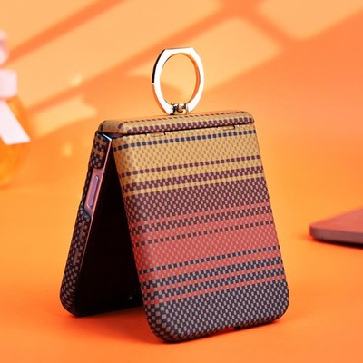 Ring Stand Slim Hard PC Case For Samsung Galaxy Z Flip 7 6 5 4 3 Cover Whit Grip