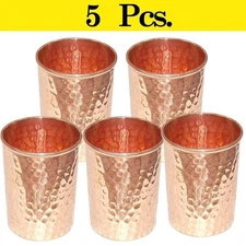 Hammered Copper Water Glass Tumbler Cup Mug Good Health Benefit - (300ml)