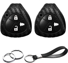 2pcs Compatible with 4Runner Corolla Matrix RAV4 Venza Yaris Carbon Fiber Black