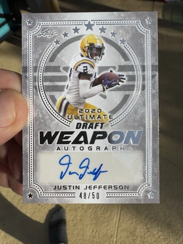 JUSTIN JEFFERSON LSU 2020 Autograph , Minnesota Vikings, MINT Grade Ready 🔥🔥
