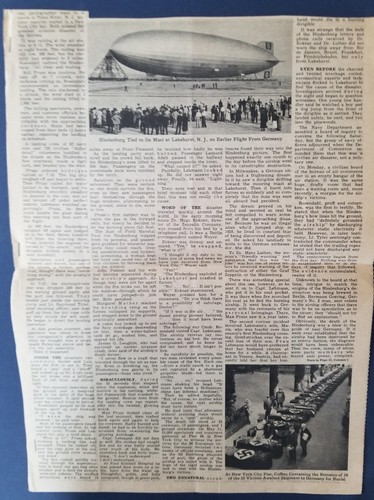 Various articles about Hindenburg Crash~ May 7, 1937 - Picture 10 of 13