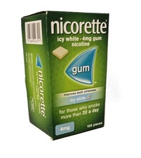 Nicorette 4mg Icy White Gum 105 Pieces Nicotine Replacement BBE 02/27