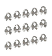 15 Pcs 1/4 Inches M6 Stainless Steel Wire Rope Clips, Cable Clamp Fasteners