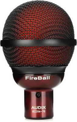 AUDIX Fireball Harmonica Beatbox Dynamic Microphone, Unidirectional, Red