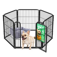 Indoor Dog Playpen 24" H, 6 Panels, Portable Pet Play Area for Puppies  Small D