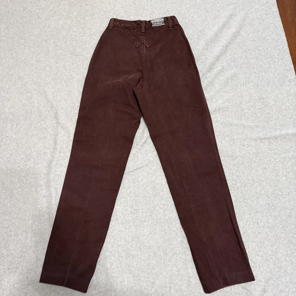 🍷 Jeans Vintage Rocky Mountain 3/4 Alto 36" Borgoña Western Crossover Bareback Foto 2 de 4