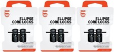 GEAR AID 2-Piece Ellipse Cord Locks for 4mm Cord - Black 3-Pack 