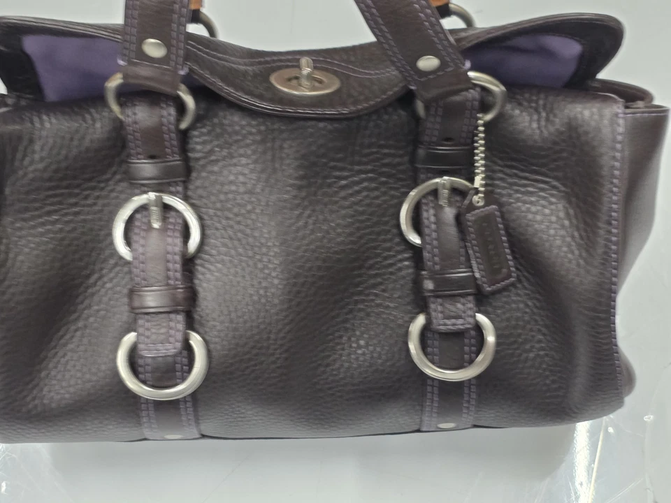 Coach Chelsea Satchel Leather Handbag Brown Silver Authentic - Image 2 of 4