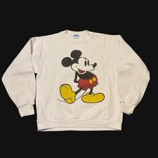 Vintage 80s Disney Mickey Mouse Sweatshirt crewneck white L/20.5