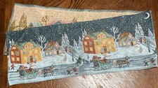 70  X 13  Blue Table Runner Blue Winter Scene Christmas