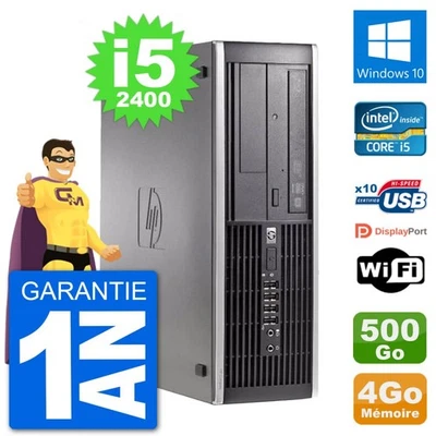 PC HP Compaq 6200 Pro SFF Intel i5-2400 RAM 4Go Disque Dur 500Go Windows 10 Wifi - Photo 1/3