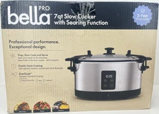 bella PRO  7-qt. Programmable Slow Cooker with Searing Function, Stainless Steel