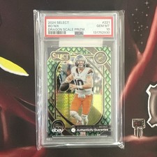 Psa 10 2024 Panini Select Bo Nix Dragon Scale Prizm Club Level /81 Rookie