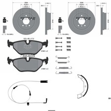 TEXTAR BREMSSCHEIBEN + BELÄGE + HANDBREMSE HINTEN passend für BMW 5er E39 Kombi