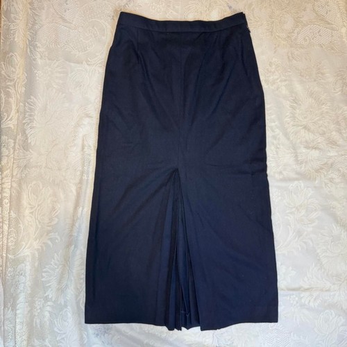 Harvé Benard by Bernard Holtzman 100% Wool Navy Pencil Midi Skirt Size 4
