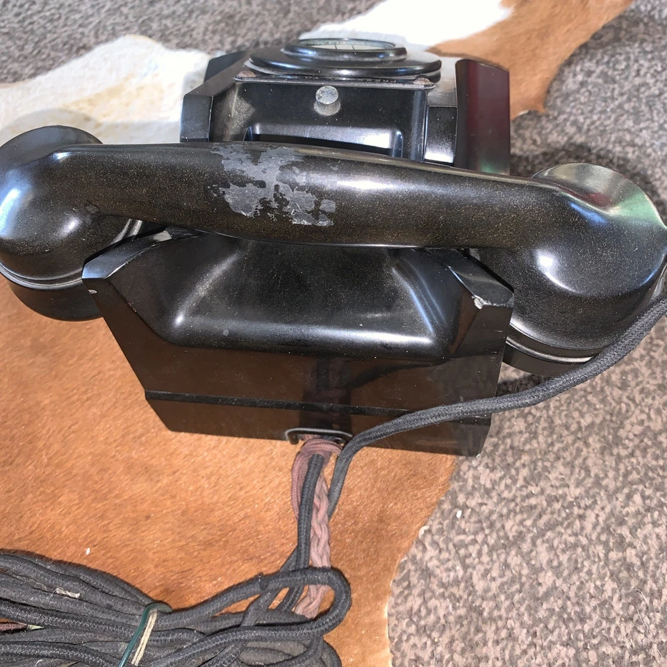 Vintage Ericsson Black Bakelite Telephone Original Twisted Flex N1102 - Image 4 of 4