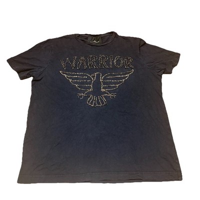 Vintage 90 s John Richmond Studded Beaded Warrior Black T-shirt Men s Large