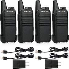 Retevis RT22 Two Way Radio Long Range Rechargeable,Portable 2 Way Radio, USB-C C