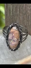 Sterling Silver & Large Oval OPAL Ring ~ Taxco Mexico Size 8 Vintage 4.8 Grams