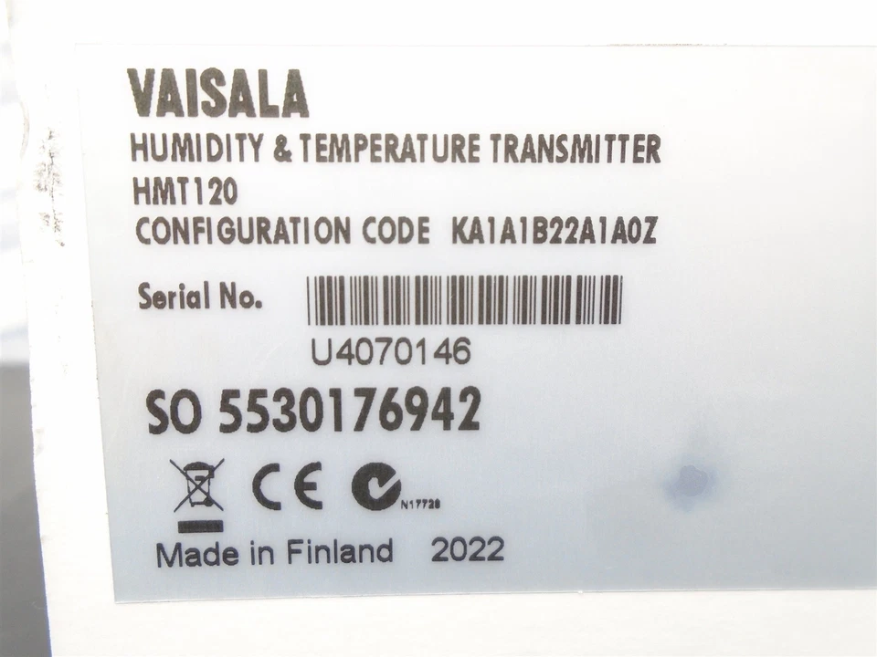 VAISALA - HMT120-KA1A1B22A1A0Z -HUMICAP HUMIDITY & TEMPERATURE Transmitter (NEW) - Image 4 of 4