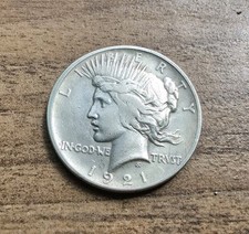 1921 Peace Dollar Silver Coin