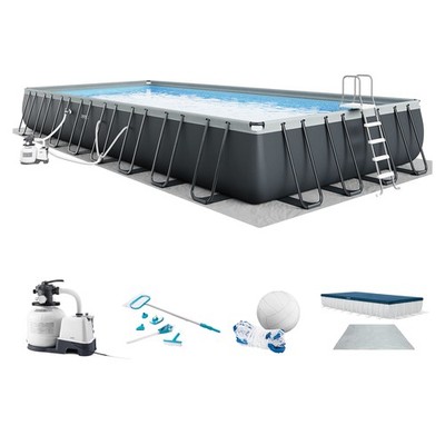 Intex 32' x 16' x 52'' Ultra XTR Swimming Pool Set w/ Deluxe Maintenance Kit