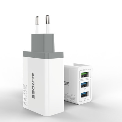 USB Ladegerät 30W 3 Port Schnellladegerät Quick Charge 3.0 für iPhone Samsung Xi