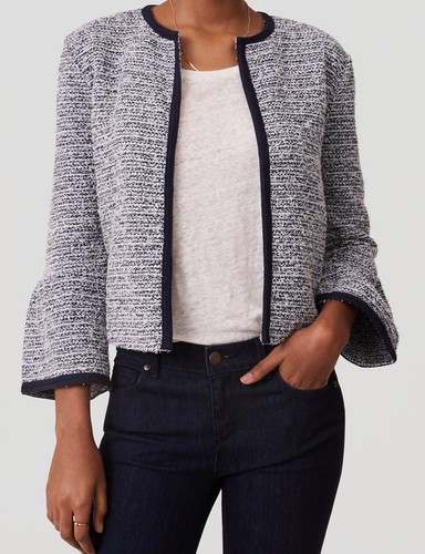 Ann Taylor LOFT Open Front Knit Tweed 