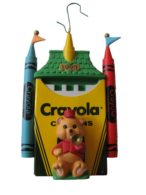 Hallmark Vtg Ornament Crayola Crayon Bright Shining Castle Teddy Bear Christmas