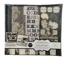 Colorbok Scrapbook Album Kit Modern Chic Black White 12x12 Paper Stickers Sealed