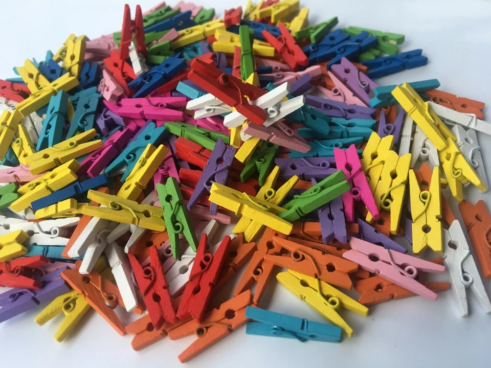Mini Holzklammern Kleine Klammern Memo Clip Fotoclips Bunte Holz Wäscheklammern - Bild 4 von 4