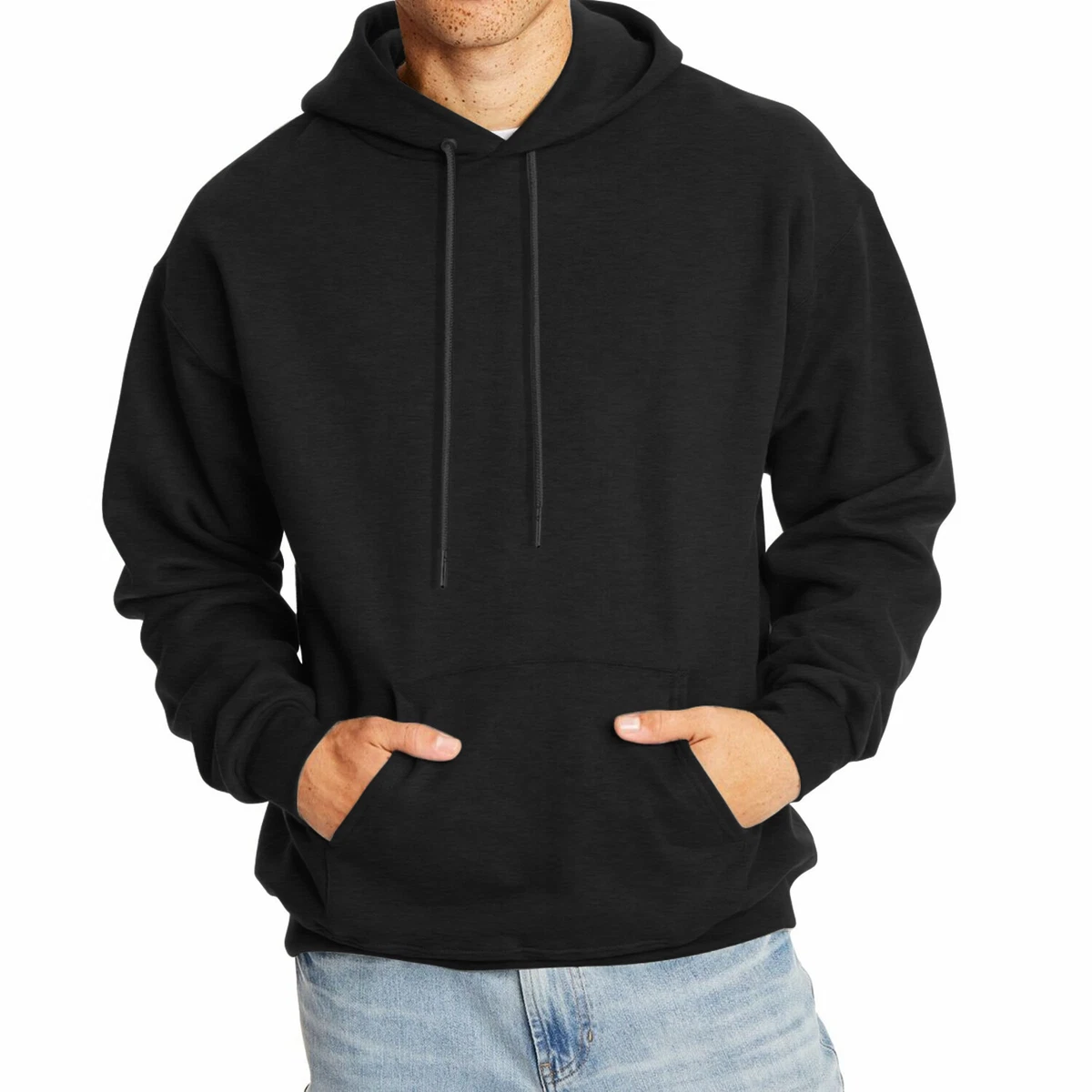 Men's Hoodied Casual Loose Drawstring Hoodie Sweatshirt Solid Color With  Pocket