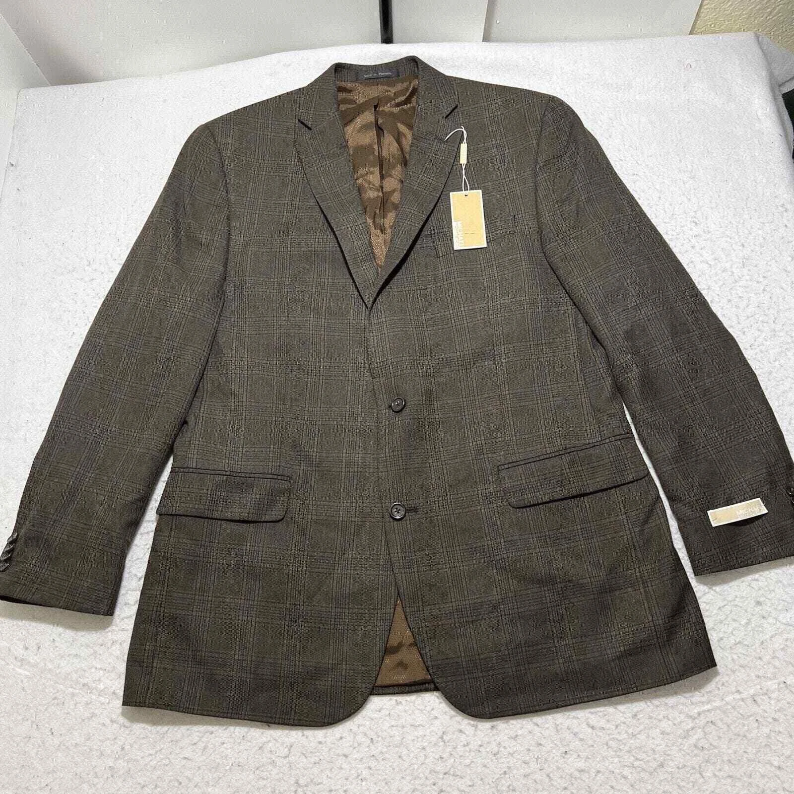 Giacca Tuta Michael Kors Uomo 44 Lunga Verde Oliva Marrone Finestra 44L